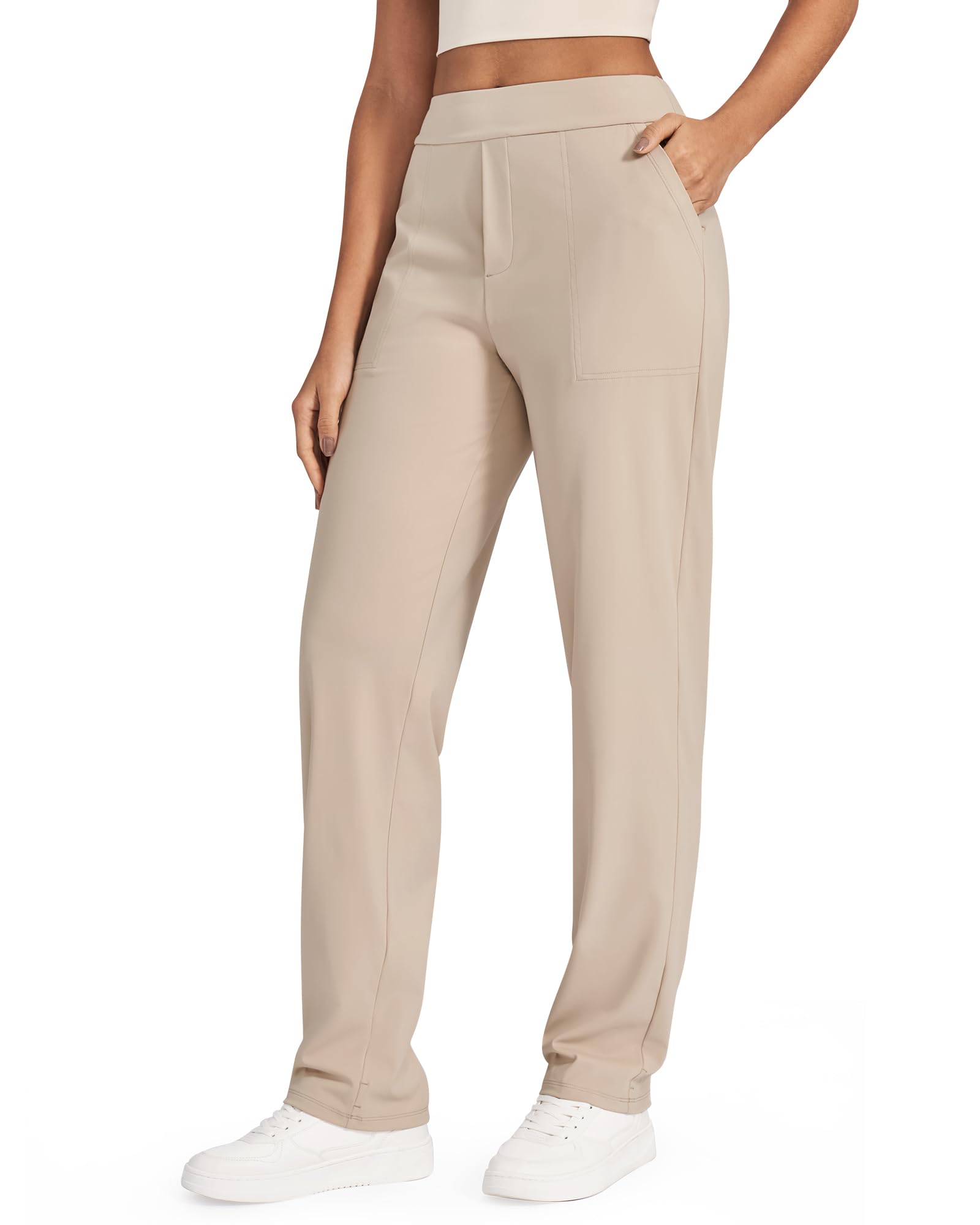 G4Free Women Wide Leg Pants with Pockets Office