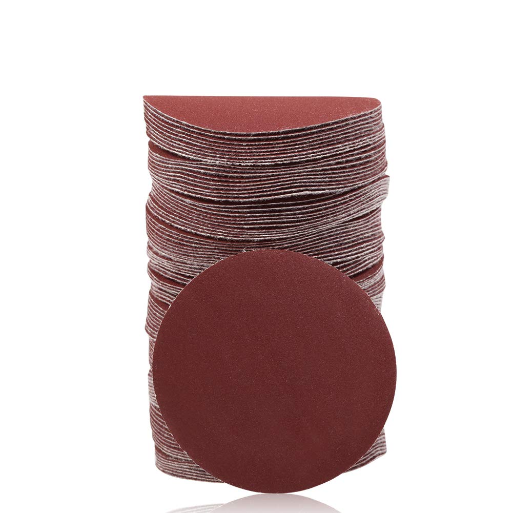 SPEEDWOX Hook and Loop Sanding Discs 100pcs 3 inch 320 Grit Sandpaper for Wood Drill Grinder Rotary Tools No Hole