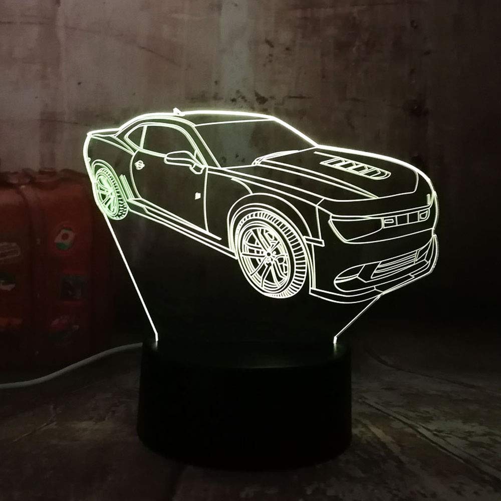 KangYD Luz 3D/Modern 3D Car Led Night Light 7 colores Change ...