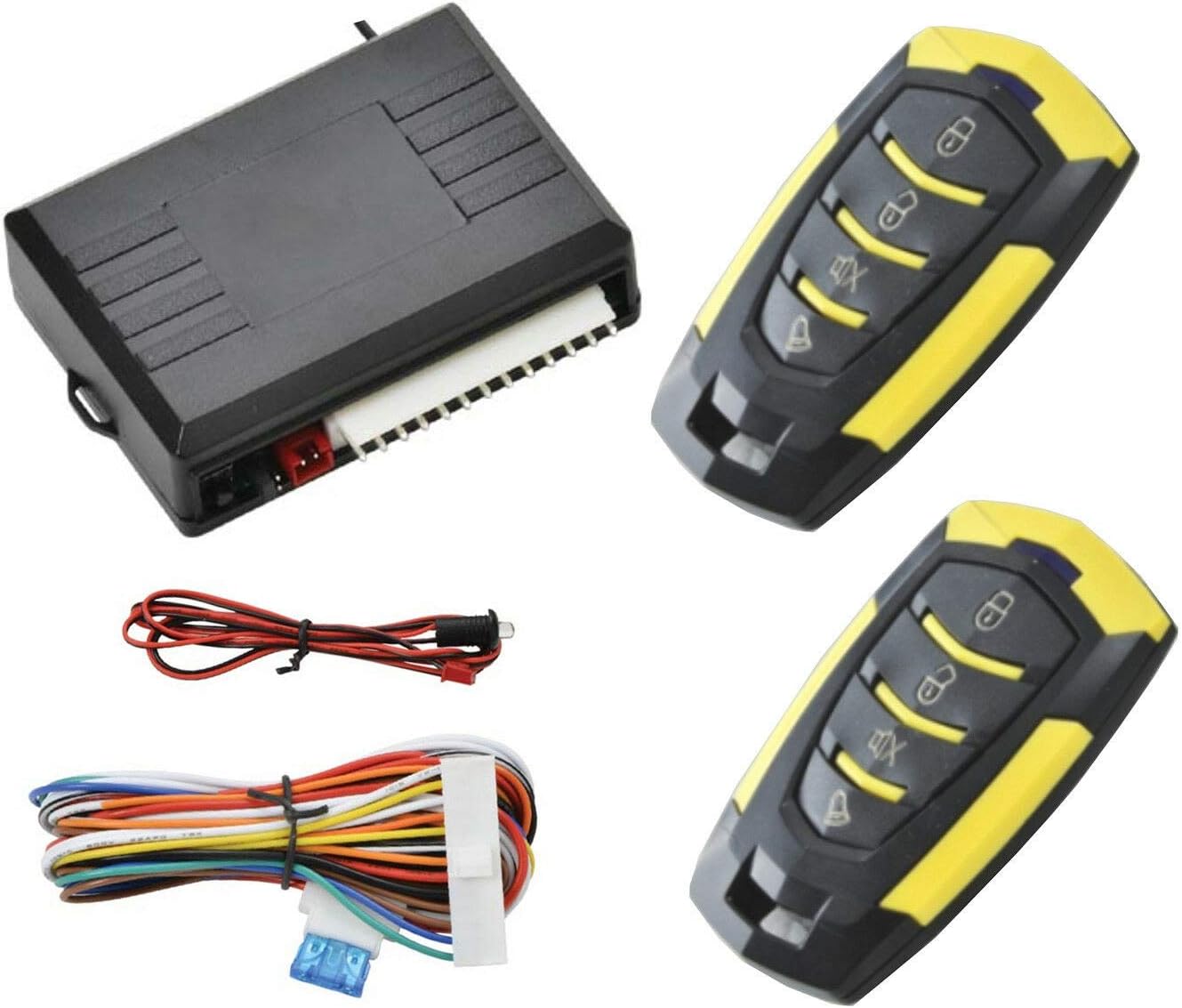Universal Remote Control Central Door Lock Kit Style 9 Locking Keyless Entry Upgrade Kit with Contorl Box + 2 Replacement Remote Contorl for Car Central Door Lock