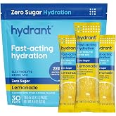 Hydrant Hydrate No Added Sugar, Individual Hydration Electrolyte Powder Stick Packets with Zero Sugar and Electrolytes for Rapid Hydration (Lemonade, 30 Count)