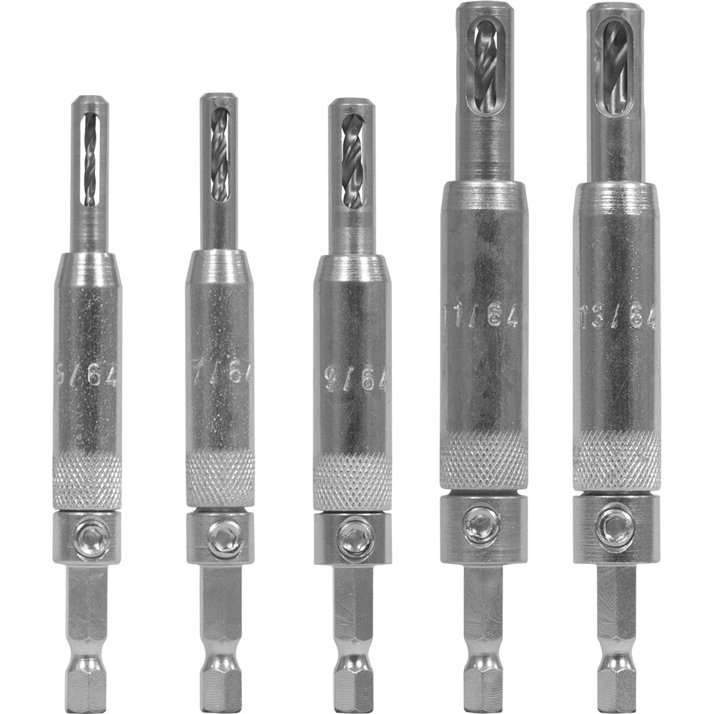 Snappy 5pc Self Centering Hinge Drill Bit Set, Spring Loaded. Proudly