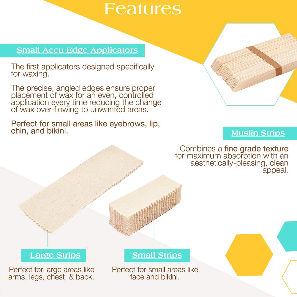 GIGI Wax Essentials, Applicators & Muslin Strips for Face & Body