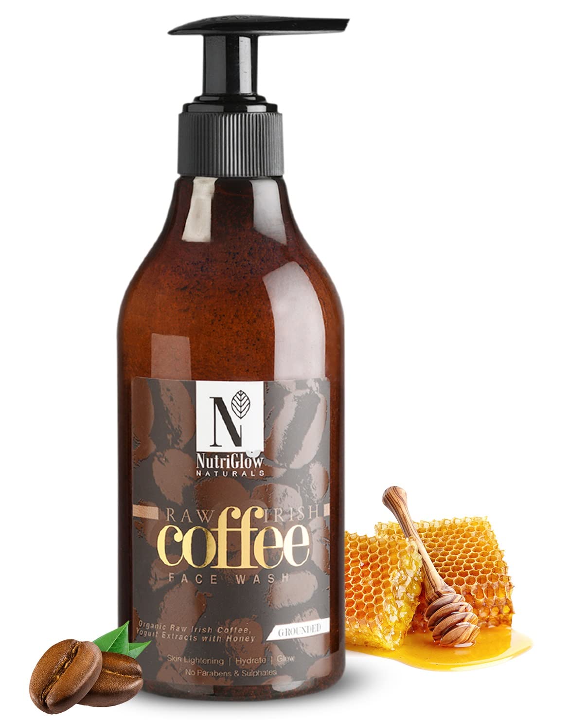 NutriGlow NATURAL's Coffee Face Wash For Glowing Skin, Long Lasting Refreshment, Deep Cleanser, Blackheads Removal, Acne Treatment Paraben & Sulphate Free, All Skin Type, 10.14 Oz