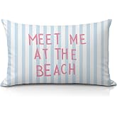 IAFQWDS Coastal Beach 12x20 Pillow Cover, Coastal Beachy Room Decor Aesthetic, Preppy Meet Me at The Beach Lumbar Pillow Covers Decorative for Girls Bedroom College Dorm Apartment Sofa Couch