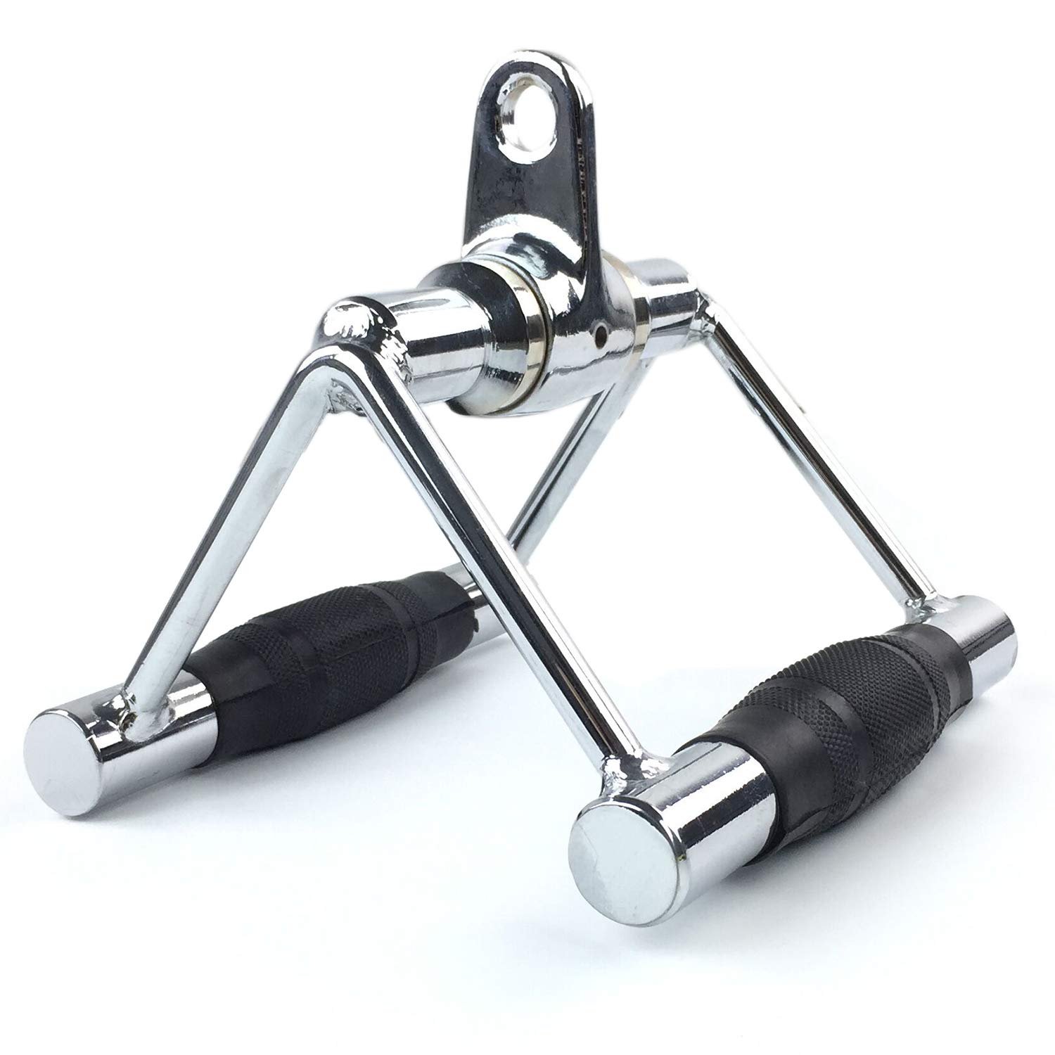 Cable Machine Attachments - Pull Down Rope Tricep Rope Straight Bar Stirrup Handle Row Handle Lat Pulldown Bar - Multigym Multi Home Gym Exercise Accessories Bar (Rubber Coated Revolving Row Bar)