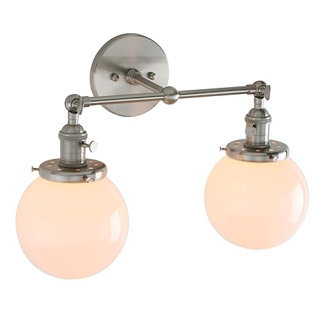 Pathson Industrial Wall Sconce 2 Light Bathroom Vanity Lights