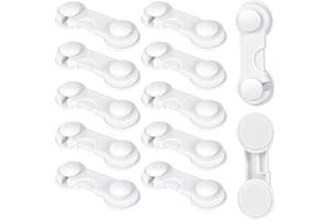 10-Pack Kidlee Child Safety Locks for Cabinets, Drawers & Appliances – Baby Proofing Cabinet Latches with Strong 3M Adhesive 