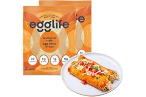 egglife egg white wraps, Southwest, Egg White Wraps, 12 Total Wraps (2-6 Packs) - Gluten Free, Dairy Free, No Flour, Sugar Free, Keto Friendly, Paleo, Low Net Carb, Protein Packed