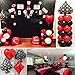 PartyWoo Casino Party Decorations, 50 pcs Red Balloons Black Balloons White Balloons for Las Vegas Party Decorations, Casino Theme Party Supplies, Casino Night, Casino Birthday Party