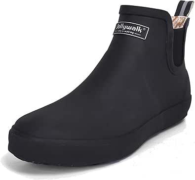 Women's Ankle Rain Boots Waterproof Garden Shoes Anti-Slip Rain Shoes Rubber Sole Unisex Deck Boots Large Size 10.5