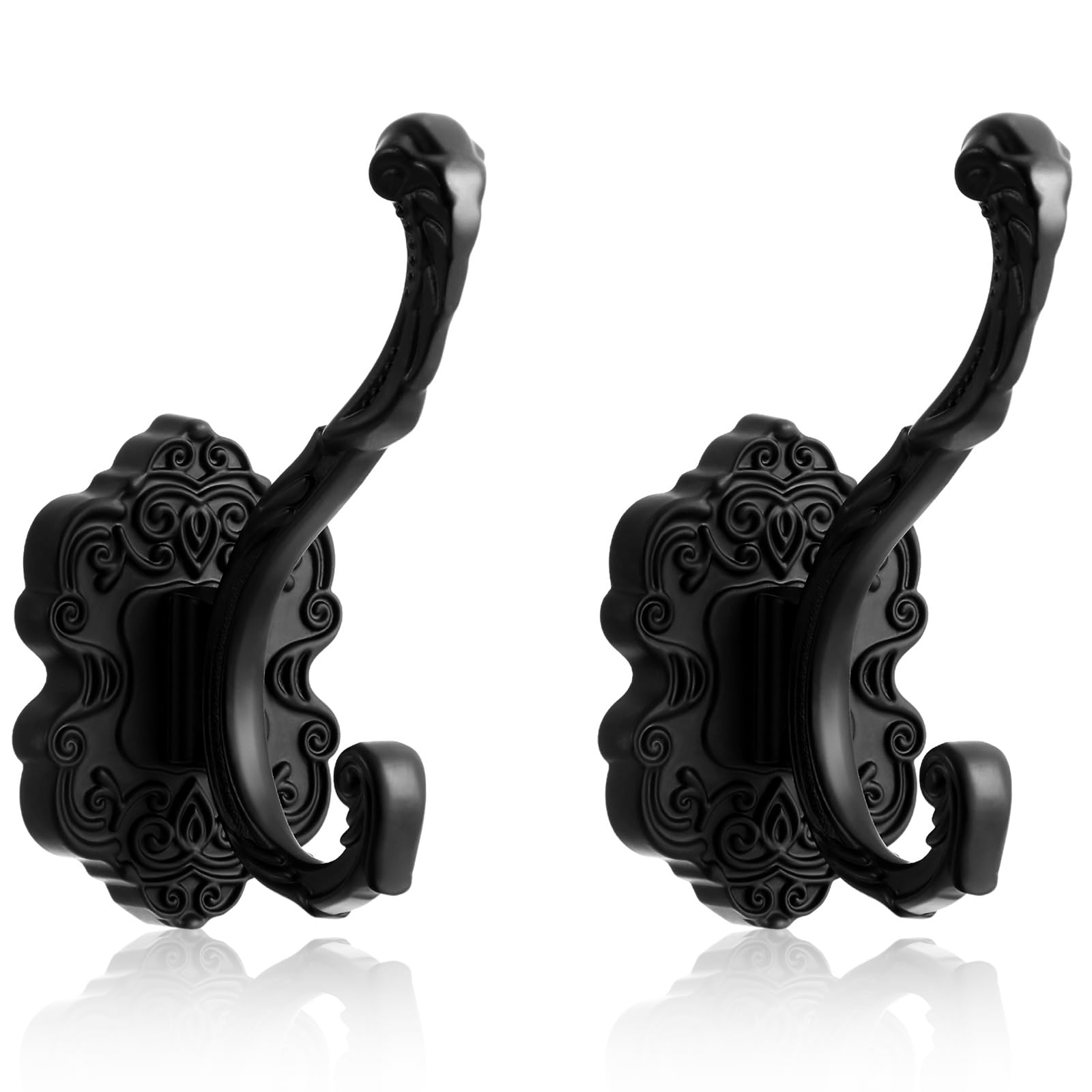 Photo 1 of Zonon Vintage Coat Hooks Antique Wall Hooks Towel Hook for Hanging Purse Hat Keys Clothes Curtain Unique Heavy Duty Bathroom Hook for Wall(2 Pcs,Black)38450

