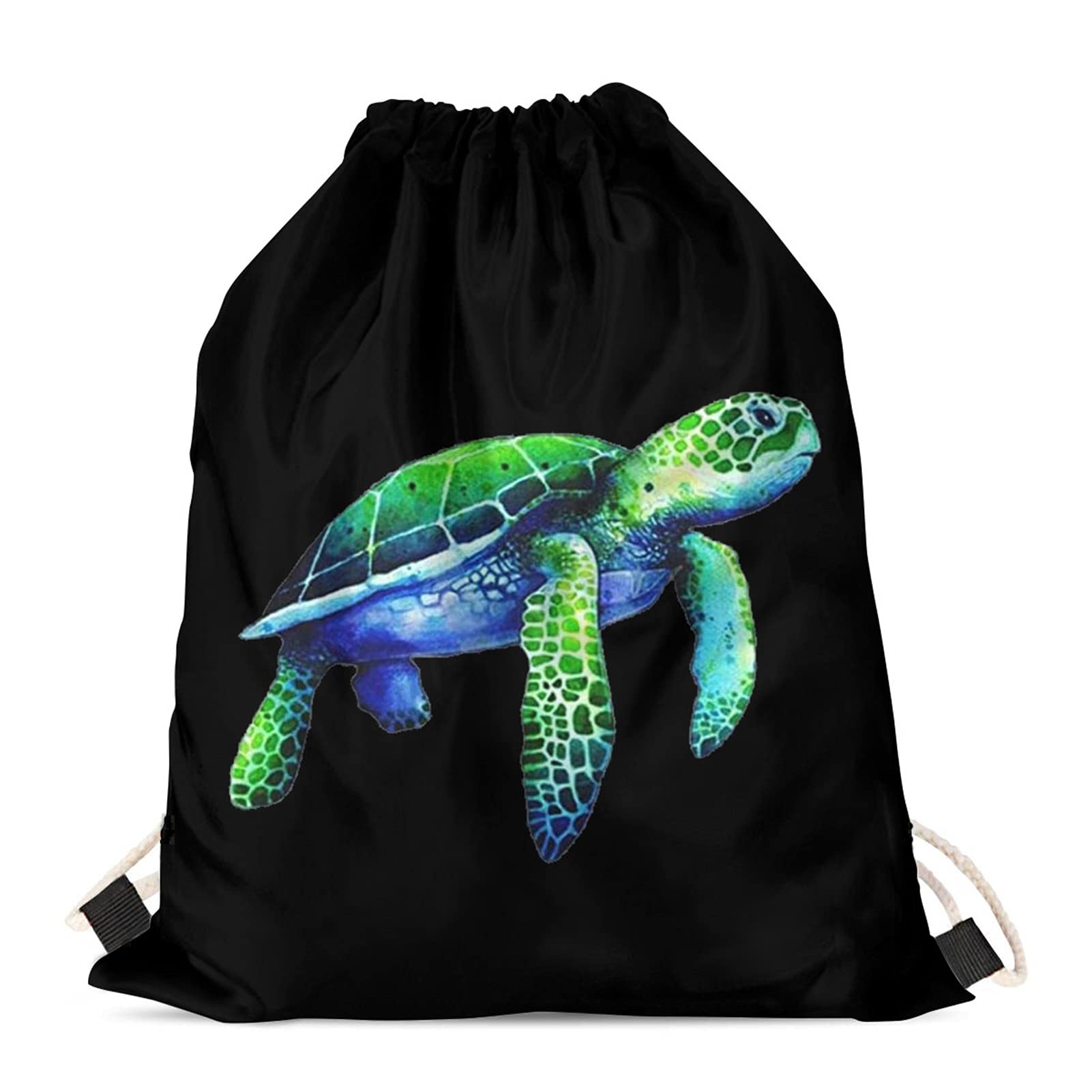 Showudesigns Sea Turtle Drawstring Wash Bag Children Drawstring Backpack for Kids Girls Swimming PE Sports Gym Bag String Cinch Sack Gifts โ image 1