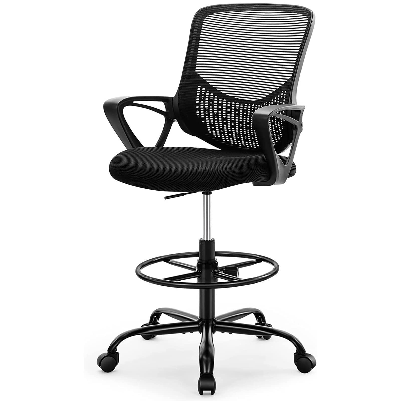 Drafting Chair, Ergonomic Tall Office Chair, Mid Back Mesh Standing