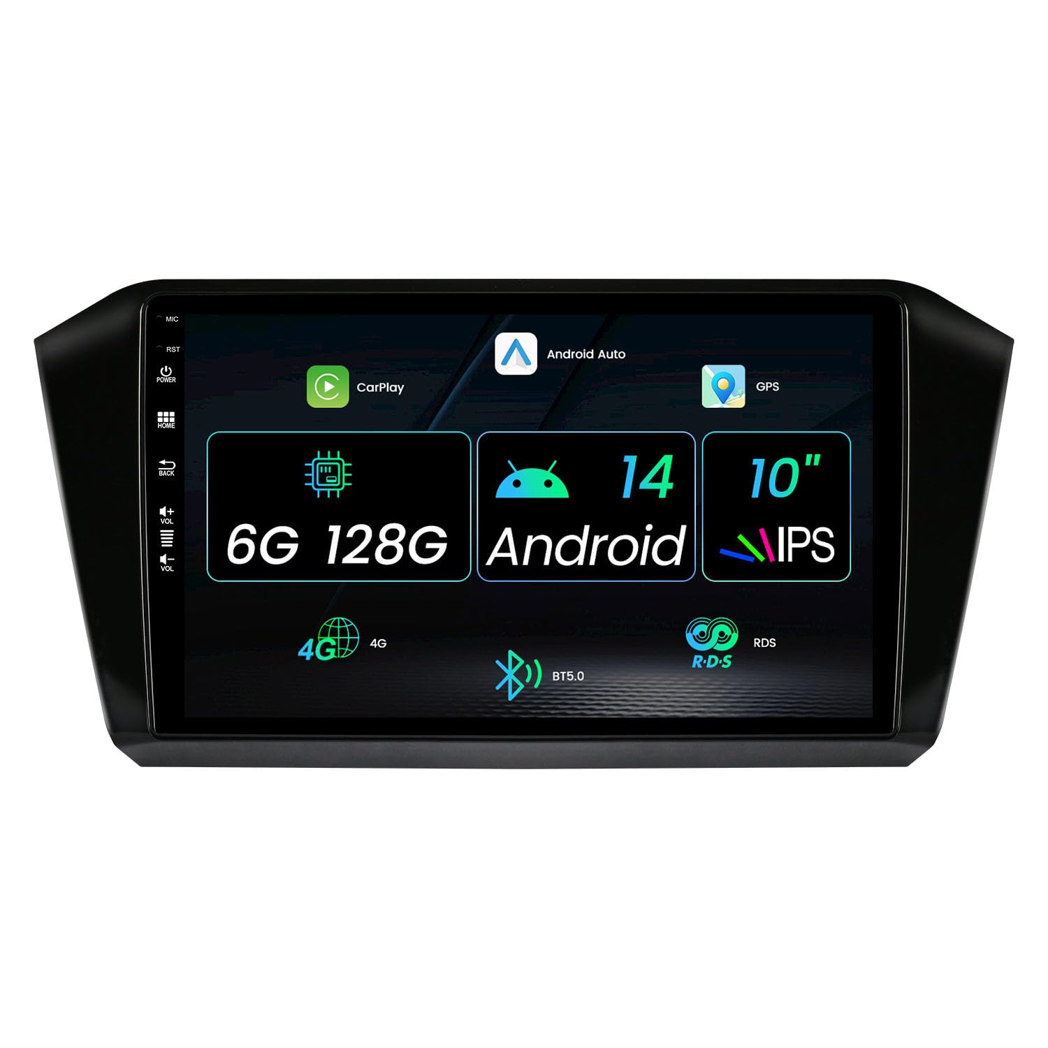 MISONDA 10inch IPS Android 14 Car Stereo For VW Passat B8 2015-2019 - Wireless CarPlay/Android Auto - 2 Din - DSP Steering Wheel 4G BT RDS WiFi Camera+Mic - 6G+128G