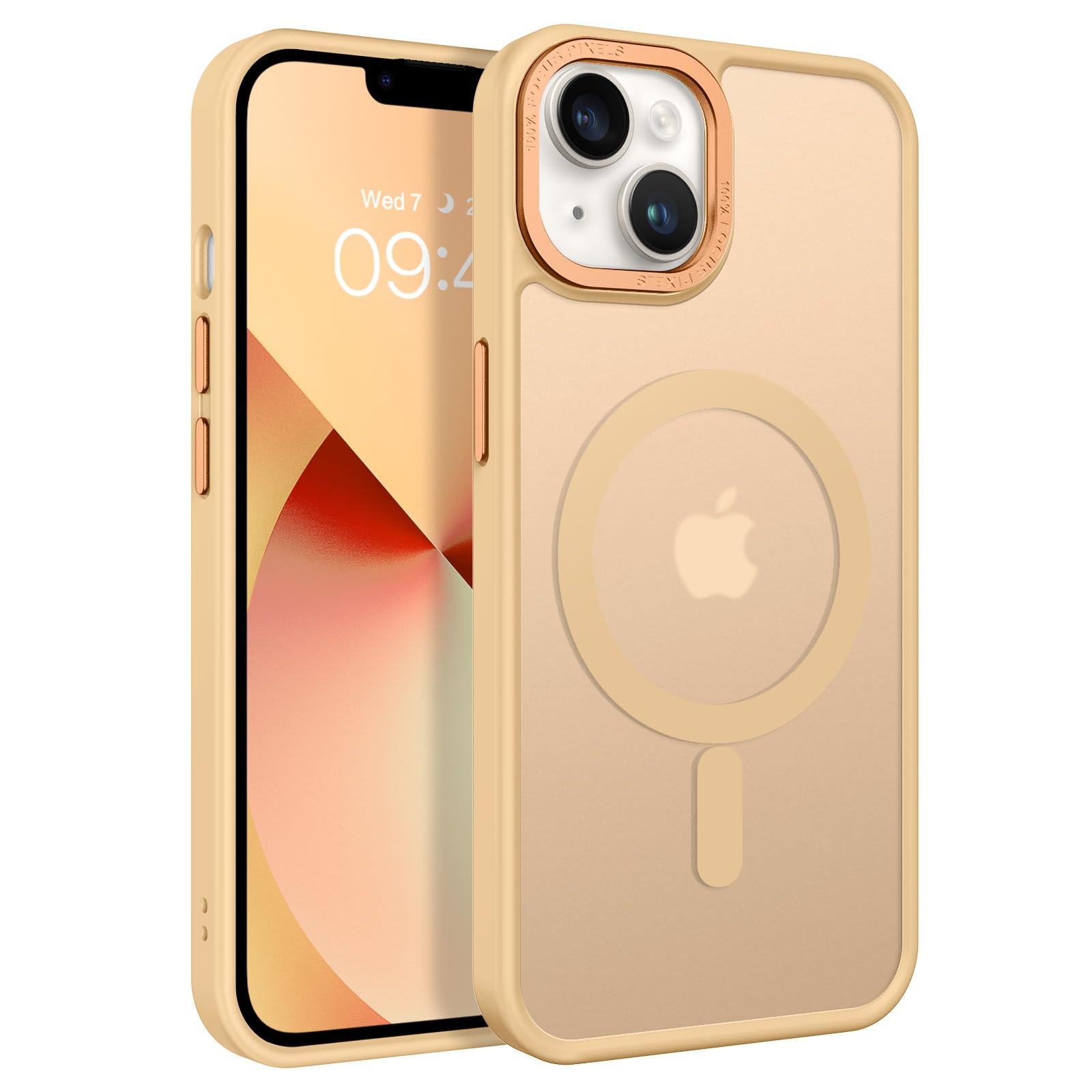 BENTOBEN Magnetic for iPhone 13 Case & iPhone 14 Case [Compatible with Magsafe] Translucent Matte Phone Case iPhone 13/14 Slim Shockproof Women Men Protective Cover for iPhone 13/14 6.1", Khaki
