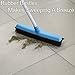 Rubber Broom - Soft Natural Rubber Bristles with Built-in Squeegee Edge, with Telescopic Rod Adjustable - Water Resistant - Perfect for Cat/Dog Hair