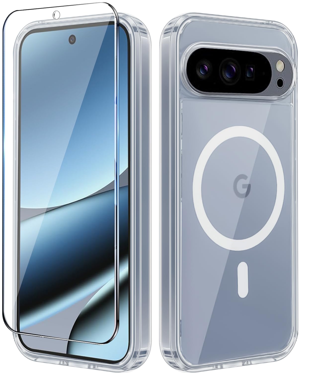 Photo 1 of for Google Pixel 10 Pro XL Case Clear, Magnetic Google 10 Pro XL Phone Case with Screen Protector [Compatible with MagSafe],[Anti-Yellow] Shockproof Slim Transparent Cover for Pixel 10 ProXL 5G 2025