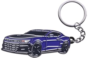 Bonilaan Camaro Keychain Accessories-Key Chain Key Fob Cover for Chevy Camaro Keyring 2022 2023 2024 RIVERSIDE BLUE