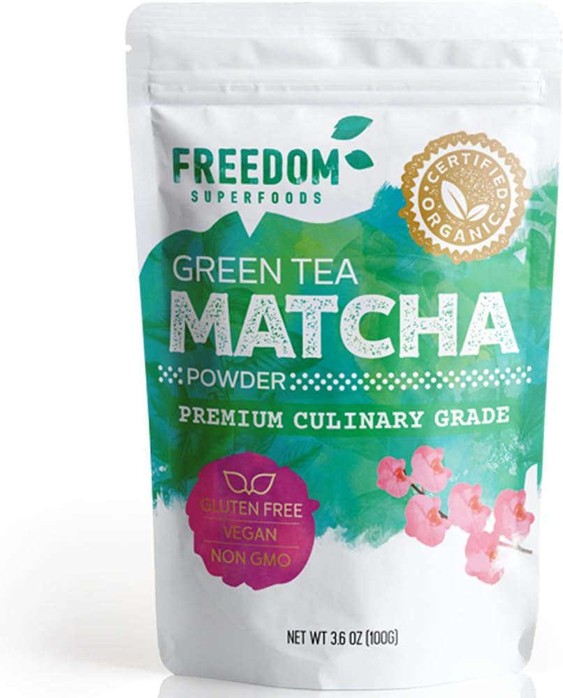 Organic Japanese Matcha Green Tea Powder - Premium Culinary Grade - Bright Green Color 3.6oz/ 100g Bulk