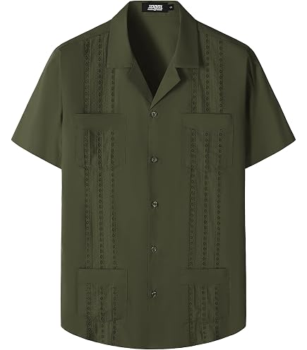 Amazon.com: MAXJON Men's Short Sleeve Cuban Guayabera Shirts Full