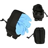 DraCra Nitrile Exam Gloves Bag MOLLE EMT Glove Pouch Easy Access Dispenser Bag Organizer for Nitrile Disposable Gloves Nitrile Gloves Emergency First Aid Police Officer Law Enforcement Tactical Vest