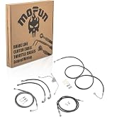 Mofun Cable Kit Fit for Harley Touring w/ABS 2009-2012 Fit 12-14" Handlebar | Include Upper/ Lower ABS Front Brake Line, Hydraulic Clutch Line, Fit for Street Electra Road Glide CVO/Ultra with ABS Black