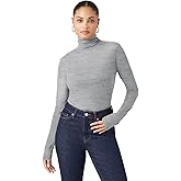 Emmalise Womens Turtleneck Top Long Sleeves Fitted Ribbed Top