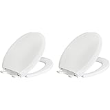 Amazon Basics AB-T102-R-W-2 Quick-Install Soft-Close Toilet Seat, Round, White, 2-Pack