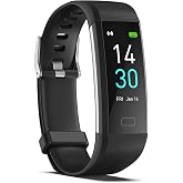 Fitness Tracker with Step/Distance/Calories Counter for Women Men | Heart Rate Monitor, Slim Style Watch, IP68 Waterproof, Sleep Monitor, Pedometer Watch, Black Band