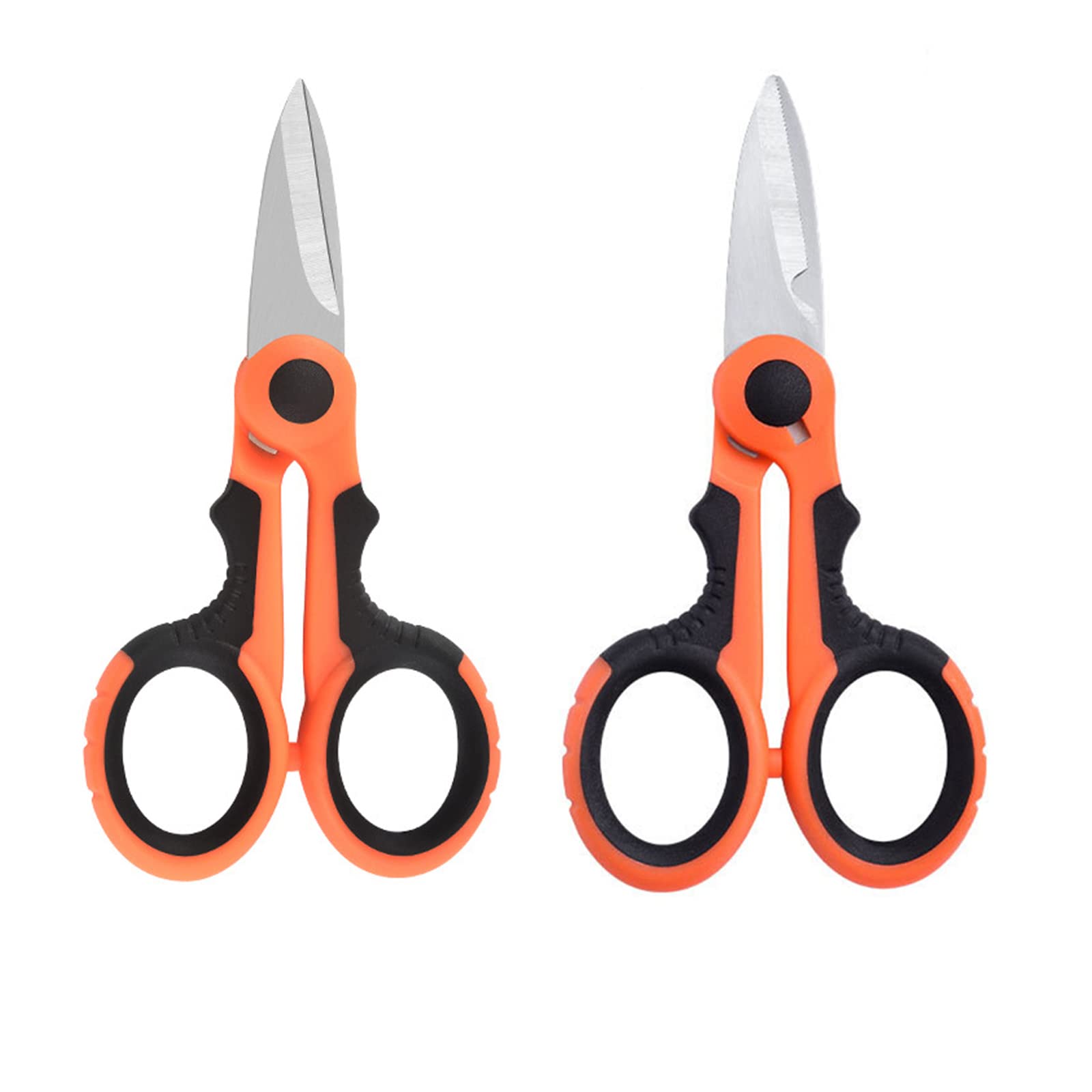 2 Pcs Electrician Scissors Multi-Purpose Cutting Electrician Tools Stainless Steel Serrated Electrician Shears for Cut Electrical Wire Iron Wires Meat Poultry Chicken