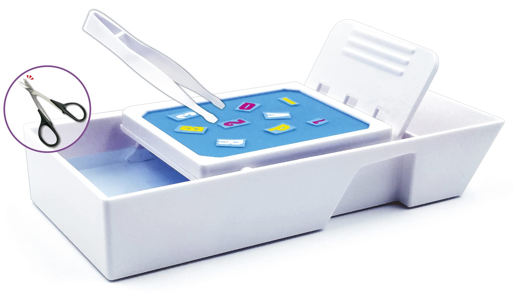 プラモ向上委員会 plamokojo 水転写デカール用 デカーリングQuickトレイ (樹脂製ピンセット・曲線ハサミ付属) ホビー用工具 PMKJ008 ホワイト商品画像