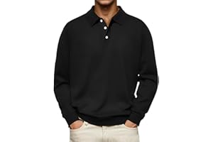 Rela Bota Men's Polo Shirts Long Sleeve Collared Casual Golf T-Shirts Knit Pullover Classic Style