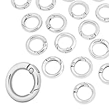 16 Pack Small Spring O Ring, Metal Key Ring Hook