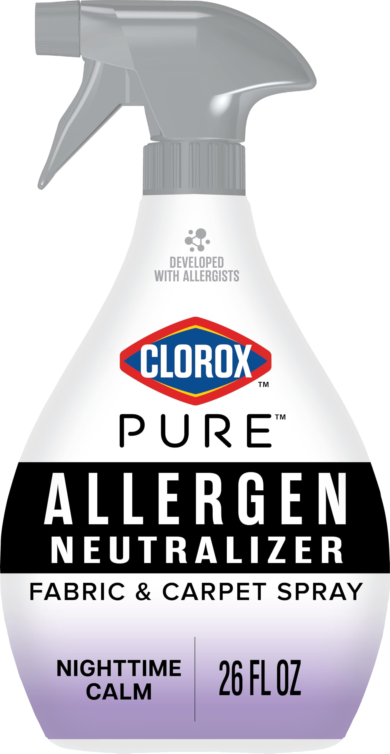 Photo 1 of Clorox PURE Allergen Neutralizer Fabric and Carpet Spray, Nighttime Calm, 26 Fluid Ounces