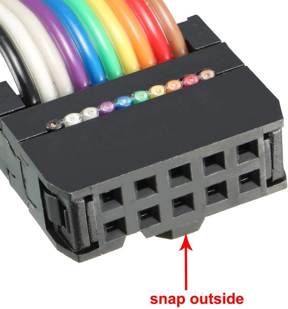 sourcing map IDC Rainbow Wire Flat Ribbon Cable 10 Pins 43cm Length 2.54mm Pitch 2pcs Type-C, 10P-43cm 2pcs - Image 5