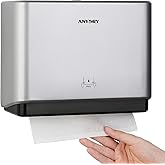 anydry 200-Sheet Wall-Mounted Paper Towel Dispenser, Fits Multi-Fold Towels up to 10x3.1 Inches, Perfect for Home & Business (Silver)