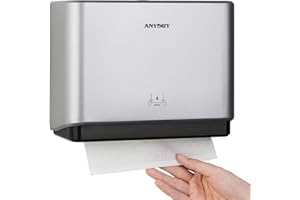 anydry 200-Sheet Wall-Mounted Paper Towel Dispenser, Fits Multi-Fold Towels up to 10x3.1 Inches, Perfect for Home & Business (Silver)