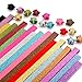Caydo Glitter Origami Stars Paper Folding Strips - 18 Colors, 360 Sheets