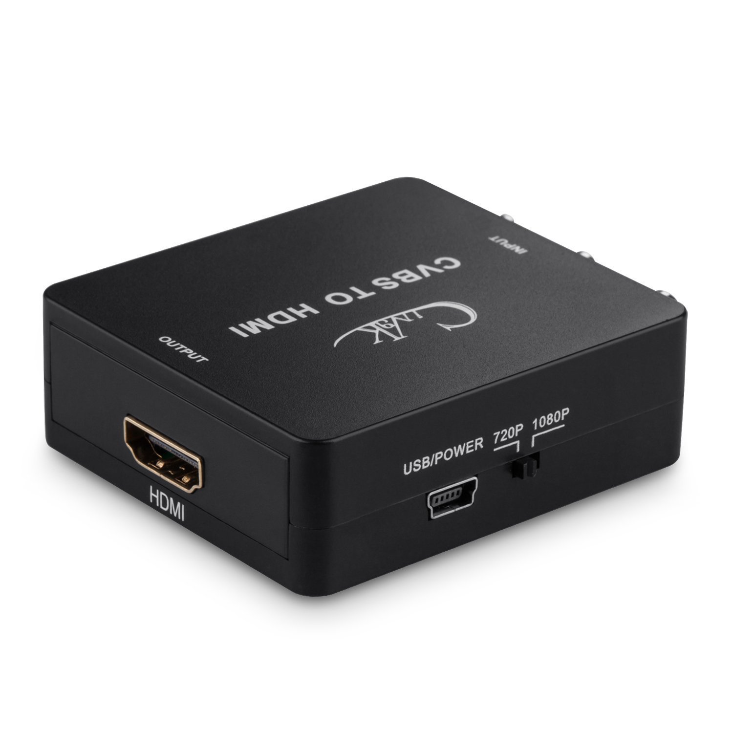 Cingk Mini Composite RCA CVBS AV to HDMI Converter (Input: AV; Output: HDMI) for VCR DVD 720P 1080P with High-Speed HDMI Cable