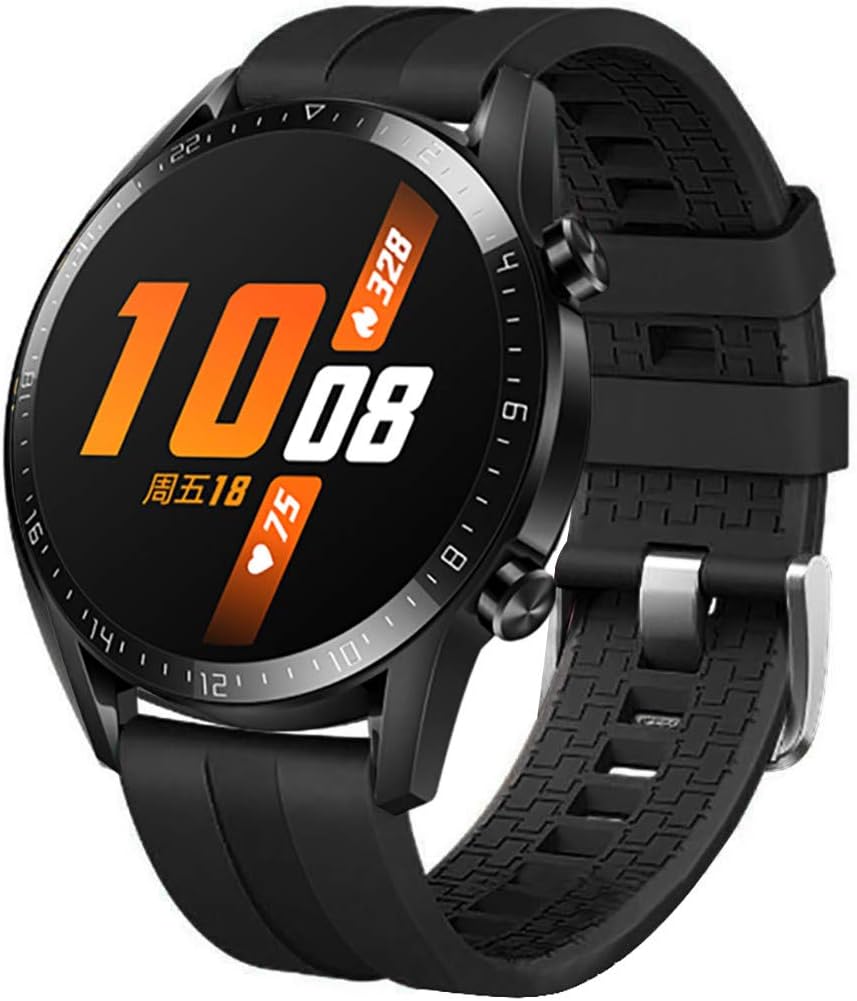 Homsta Sport Silicone Bands Compatible with Huawei GT2 Watch- Adjustable Watch Buckle Strap Wristbands Bracelets Replacement Accessory for Women Men