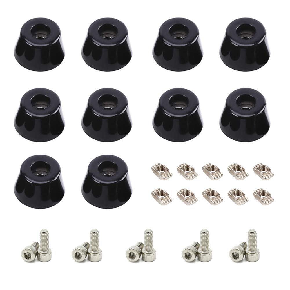 Befenybay 10PC Anti-Vibration Rubber Landing Mat Feet, T-Nuts, M5 Screws with Wrench for 2020-series Aluminum Extrusion Profile