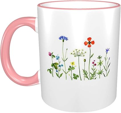 Amazon Co Jp 花柄 絵 シンプル マグカップ コーヒーマグ 紅茶マグ ティーカップ 食器 磁器 誕生日 3dプリント オシャレ 9色 ホーム キッチン