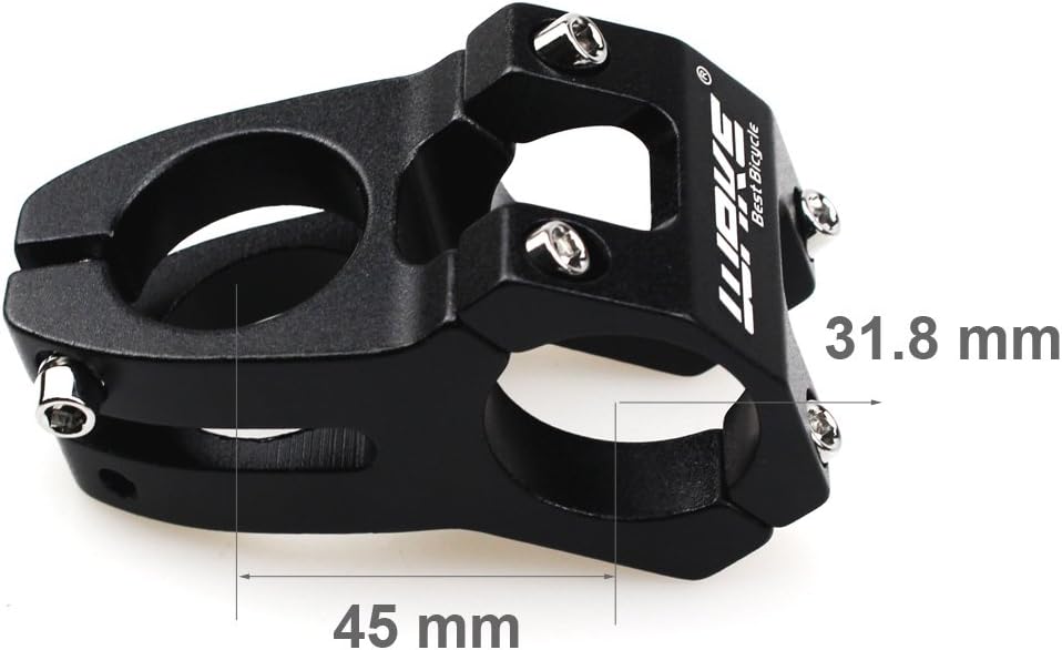 CYSKY 31.8 Bike Stem 45mm Mountain Bike Stem Short MTB Stem Bike Handlebar Stem for Most Bicycle BMX MTB Road Bike (Black) - Image 4