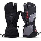 SAVIOR HEAT Heated Mittens for Men and Women, Rechargeable Heated Gloves with Touchscreen 7.4V 2200mAh Battery Waterproof Ski Gloves for Skiing Snowboarding Camping Hiking