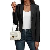 Yxbsalal Women's Blazers Business Casual Padded Shoulder Blazer - Long Sleeve Slim Fit Work Office Suit Jackets with Pockets