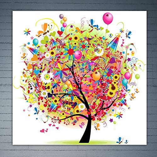 image for JAGETRADE Colorful Tree DIY 5D Full Drill Diamond Painting Embroidery 