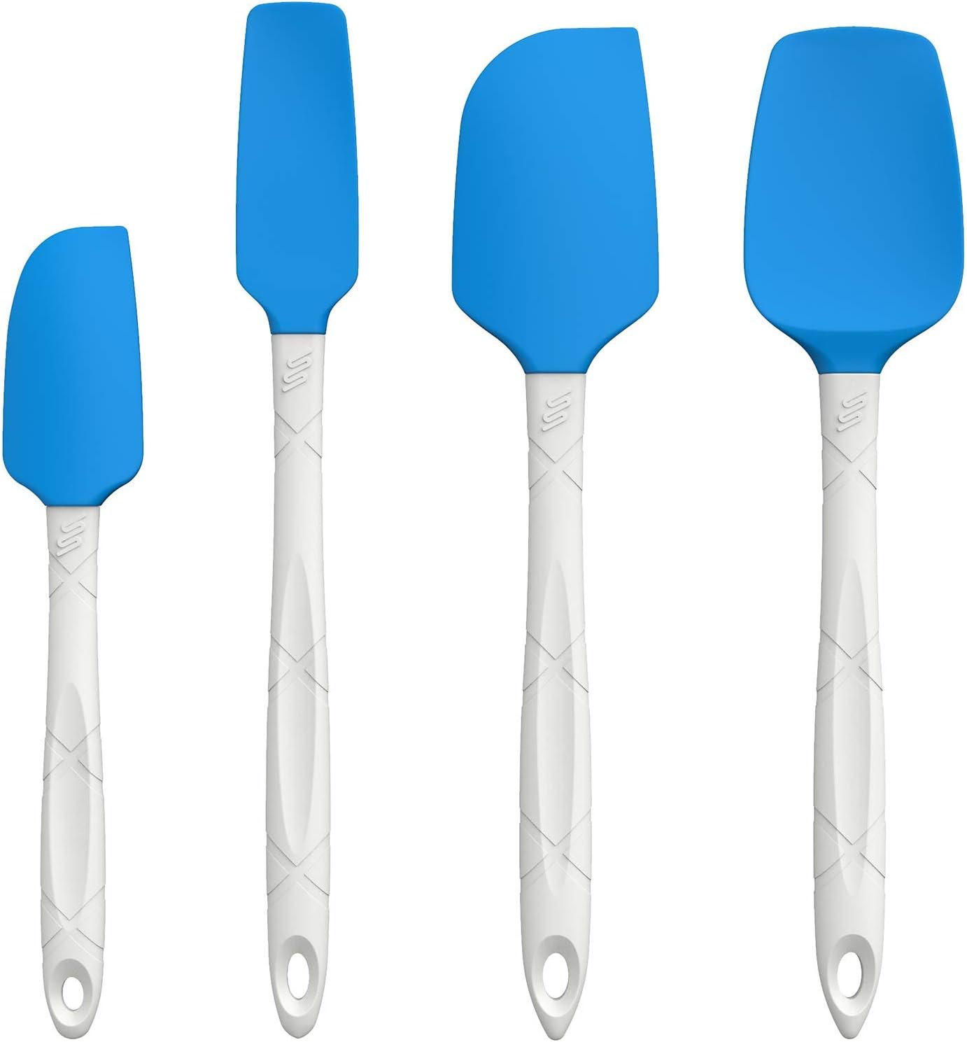 M KITCHEN WORLD Heat Resistant Silicone Spatulas Set - Rubber Spatula Kitchen Utensils Non-Stick for Cooking, Baking and Mixing - Ergonomic, Dishwasher Safe Bakeware Set of 4, Orange: Home & Kitchen