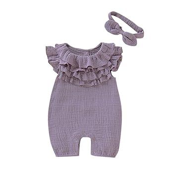 purple romper baby girl