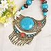 Unique Wood Beaded Hollowed Enamel Resin Lucite Antique Necklace Pendant